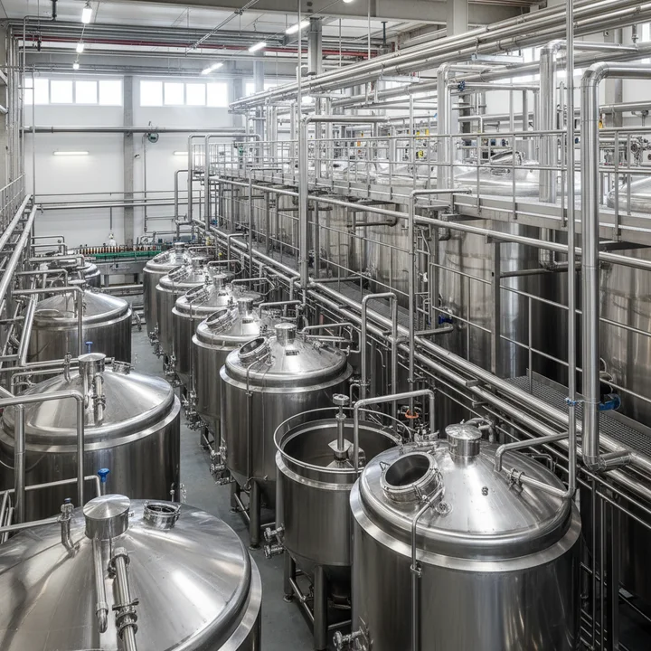 Stainless steel food and beverage processing equipment